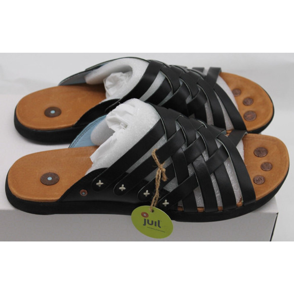 Juil sandals black leather Kilimanjaro earthing grounding slide EU 45 mens US 12 - Picture 1 of 11